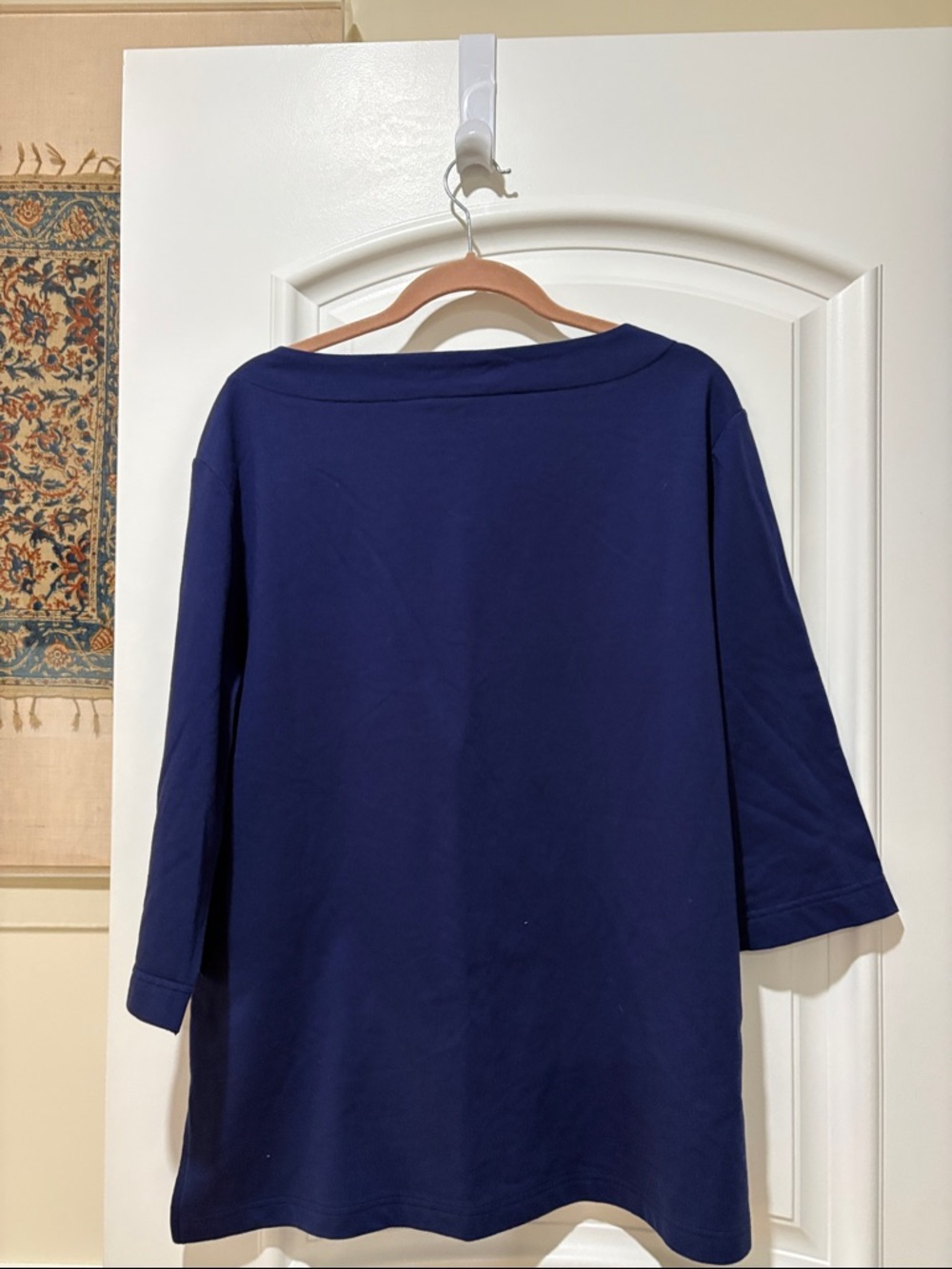 Caribbean Joe Navy Top with Pink & Teal Flamingo Print - Picture 13 of 14